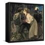 La chienne au loup. Dated: 1900. Dimensions: overall (approximate): 49 x 38.3 cm (19 5/16 x 15 1...-Teophile Steinlen-Framed Stretched Canvas