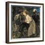 La chienne au loup. Dated: 1900. Dimensions: overall (approximate): 49 x 38.3 cm (19 5/16 x 15 1...-Teophile Steinlen-Framed Premium Giclee Print