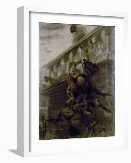 La chute de Claude Frollo-Gustave Doré-Framed Giclee Print