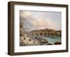 La Cité et le Pont-Neuf vus du quai du Louvre-Giuseppe Canella-Framed Giclee Print