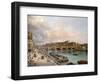 La Cité et le Pont-Neuf vus du quai du Louvre-Giuseppe Canella-Framed Giclee Print