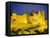 La Cite, Medieval Fortified Town, Carcassone, Aude, Languedoc-Roussillon, France-David Hughes-Framed Stretched Canvas