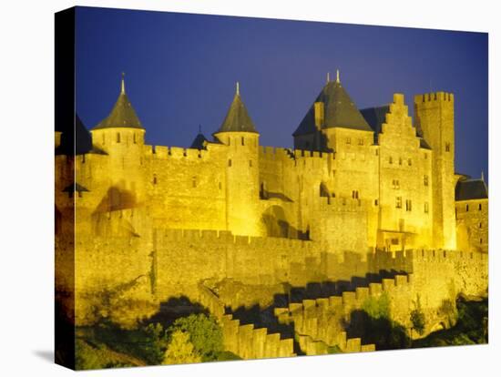 La Cite, Medieval Fortified Town, Carcassone, Aude, Languedoc-Roussillon, France-David Hughes-Stretched Canvas