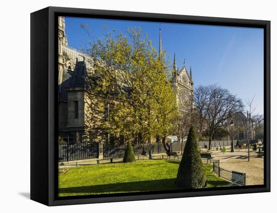 La Cite, Small Garden near the Cathedrale (Cathedral) De Notre Dame-Massimo Borchi-Framed Stretched Canvas