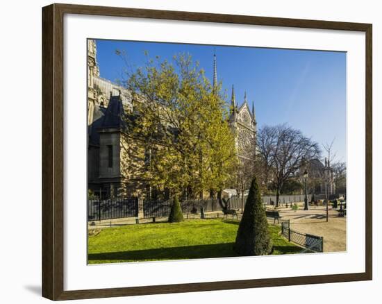 La Cite, Small Garden near the Cathedrale (Cathedral) De Notre Dame-Massimo Borchi-Framed Photographic Print