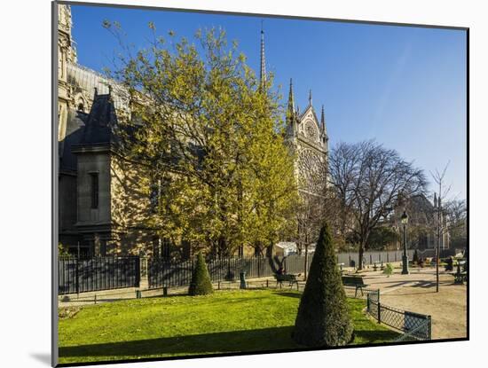 La Cite, Small Garden near the Cathedrale (Cathedral) De Notre Dame-Massimo Borchi-Mounted Photographic Print