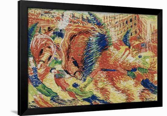 La Citta Che Sale-Umberto Boccioni-Framed Giclee Print