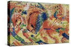 La Citta Che Sale-Umberto Boccioni-Stretched Canvas