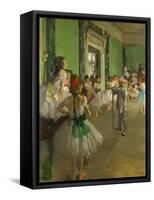 La classe de danse. Oil on canvas (around 1873-1876) 85 x 75 cm R. F. 1976.-Edgar Degas-Framed Stretched Canvas