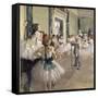 La classe de danse-Edgar Degas-Framed Stretched Canvas