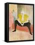 La Clownesse Assise(Mademoiselle Cha-U-Ka-O)  1896-Henri de Toulouse-Lautrec-Framed Stretched Canvas