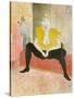 La Clownesse Assise(Mademoiselle Cha-U-Ka-O)  1896-Henri de Toulouse-Lautrec-Stretched Canvas