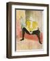 La Clownesse Assise(Mademoiselle Cha-U-Ka-O)  1896-Henri de Toulouse-Lautrec-Framed Art Print