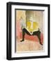 La Clownesse Assise(Mademoiselle Cha-U-Ka-O)  1896-Henri de Toulouse-Lautrec-Framed Art Print