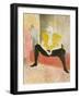 La Clownesse Assise(Mademoiselle Cha-U-Ka-O)  1896-Henri de Toulouse-Lautrec-Framed Art Print