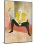 La Clownesse Assise(Mademoiselle Cha-U-Ka-O)  1896-Henri de Toulouse-Lautrec-Mounted Art Print