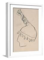 La Clownesse, Sketch of Jane Avril-Henri de Toulouse-Lautrec-Framed Giclee Print