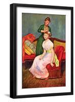 La Coiffure-Pierre-Auguste Renoir-Framed Art Print