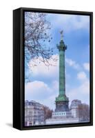 La Colonne de Juillet On Place de la Bastille-Cora Niele-Framed Stretched Canvas