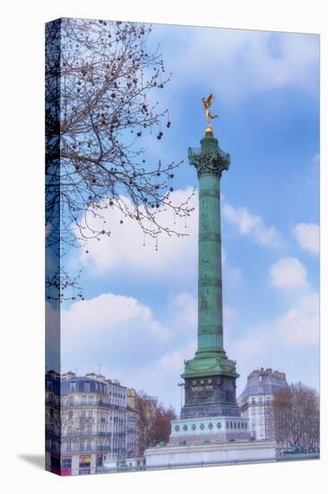 La Colonne de Juillet On Place de la Bastille-Cora Niele-Stretched Canvas