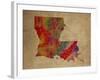 LA Colorful Counties-Red Atlas Designs-Framed Giclee Print