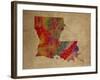 LA Colorful Counties-Red Atlas Designs-Framed Giclee Print