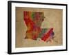 LA Colorful Counties-Red Atlas Designs-Framed Giclee Print