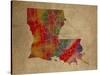 LA Colorful Counties-Red Atlas Designs-Stretched Canvas