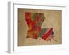 LA Colorful Counties-Red Atlas Designs-Framed Giclee Print