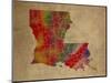 LA Colorful Counties-Red Atlas Designs-Mounted Giclee Print