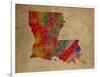 LA Colorful Counties-Red Atlas Designs-Framed Giclee Print