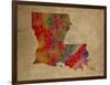 LA Colorful Counties-Red Atlas Designs-Framed Giclee Print