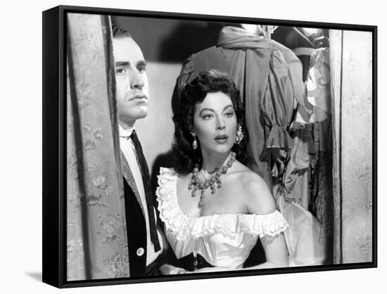 La Comtesse aux pieds nus THE BAREFOOT CONTESSA by Joseph L. Mankiewicz with Ava Gardner, 1954 (b/w-null-Framed Stretched Canvas