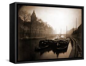 La Conciergerie et la Seine, Brouillard en Hiver, 1923-Eugène Atget-Framed Stretched Canvas