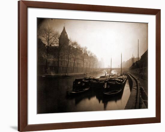 La Conciergerie et la Seine, Brouillard en Hiver, 1923-Eugène Atget-Framed Photographic Print