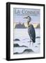 La Conner, Washington - Blue Heron-Lantern Press-Framed Art Print