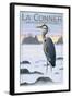 La Conner, Washington - Blue Heron-Lantern Press-Framed Art Print