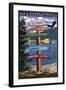 La Connor, Washington - Destination Signpost-Lantern Press-Framed Art Print