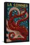 La Connor, Washington - Octopus - Mosaic-Lantern Press-Framed Stretched Canvas