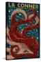 La Connor, Washington - Octopus - Mosaic-Lantern Press-Stretched Canvas