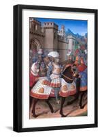 La Conquete de Genes (1507). King Louis XII leaves Alexandria, which he has just subdued.-Jean Bourdichon-Framed Giclee Print