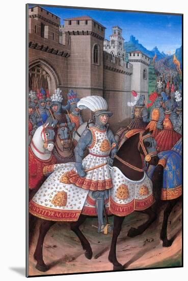 La Conquete de Genes (1507). King Louis XII leaves Alexandria, which he has just subdued.-Jean Bourdichon-Mounted Giclee Print