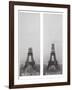 La construction de la Tour Eiffel vue de l'une des tours du palais du Trocadéro-Théophile Féau-Framed Giclee Print