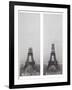 La construction de la Tour Eiffel vue de l'une des tours du palais du Trocadéro-Théophile Féau-Framed Giclee Print