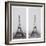 La construction de la Tour Eiffel vue de l'une des tours du palais du Trocadéro-Théophile Féau-Framed Giclee Print