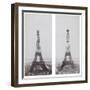 La construction de la Tour Eiffel vue de l'une des tours du palais du Trocadéro-Théophile Féau-Framed Giclee Print