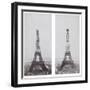 La construction de la Tour Eiffel vue de l'une des tours du palais du Trocadéro-Théophile Féau-Framed Giclee Print