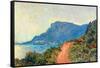 La Corniche near Monaco. La Corniche bij Monaco. Dating: 1884. Measurements: h 75 cm × w 94 cm.-Claude Monet-Framed Stretched Canvas