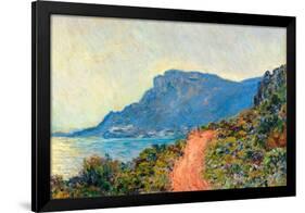 La Corniche near Monaco. La Corniche bij Monaco. Dating: 1884. Measurements: h 75 cm × w 94 cm.-Claude Monet-Framed Poster