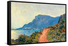 La Corniche near Monaco. La Corniche bij Monaco. Dating: 1884. Measurements: h 75 cm × w 94 cm.-Claude Monet-Framed Stretched Canvas